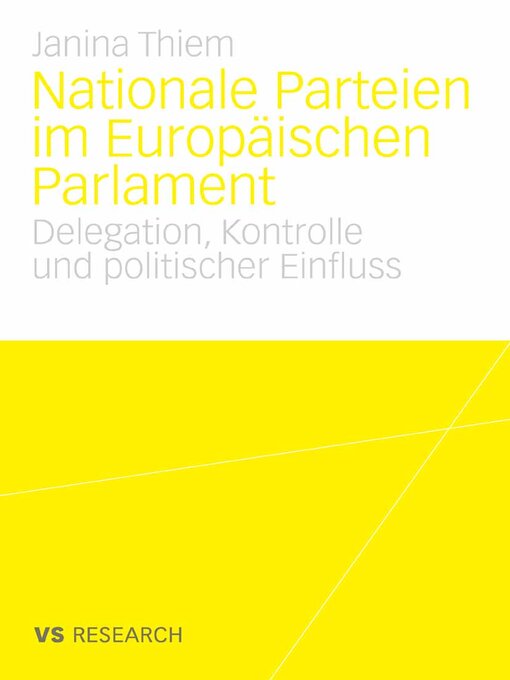 Title details for Nationale Parteien im Europäischen Parlament by Janina Thiem - Available